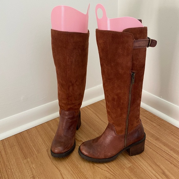 Lucky Brand Shoes - Lucky Brand suede & leather tall brown boots.
